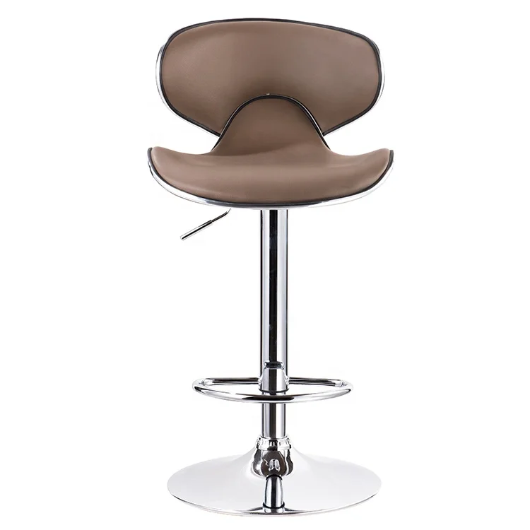 Reasonable price high quality black vintage adjustable commercial bar stool with soft cushion leather seat with high top back