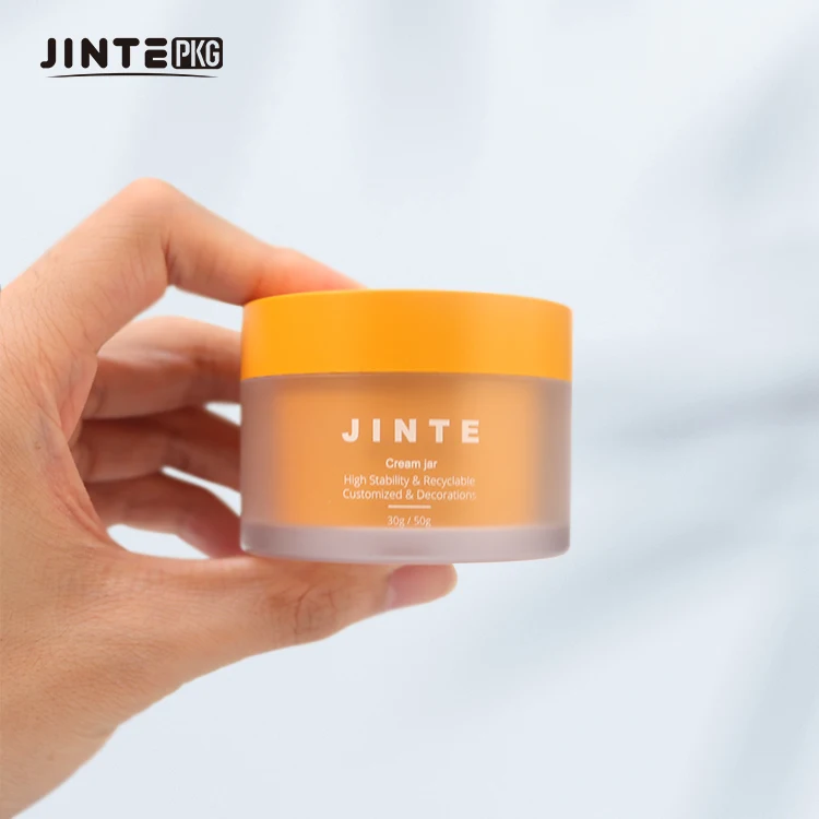 Empty Custom Plastic PET Cosmetic Packaging Double Wall Jars With Lids For Face Cream Body Butter