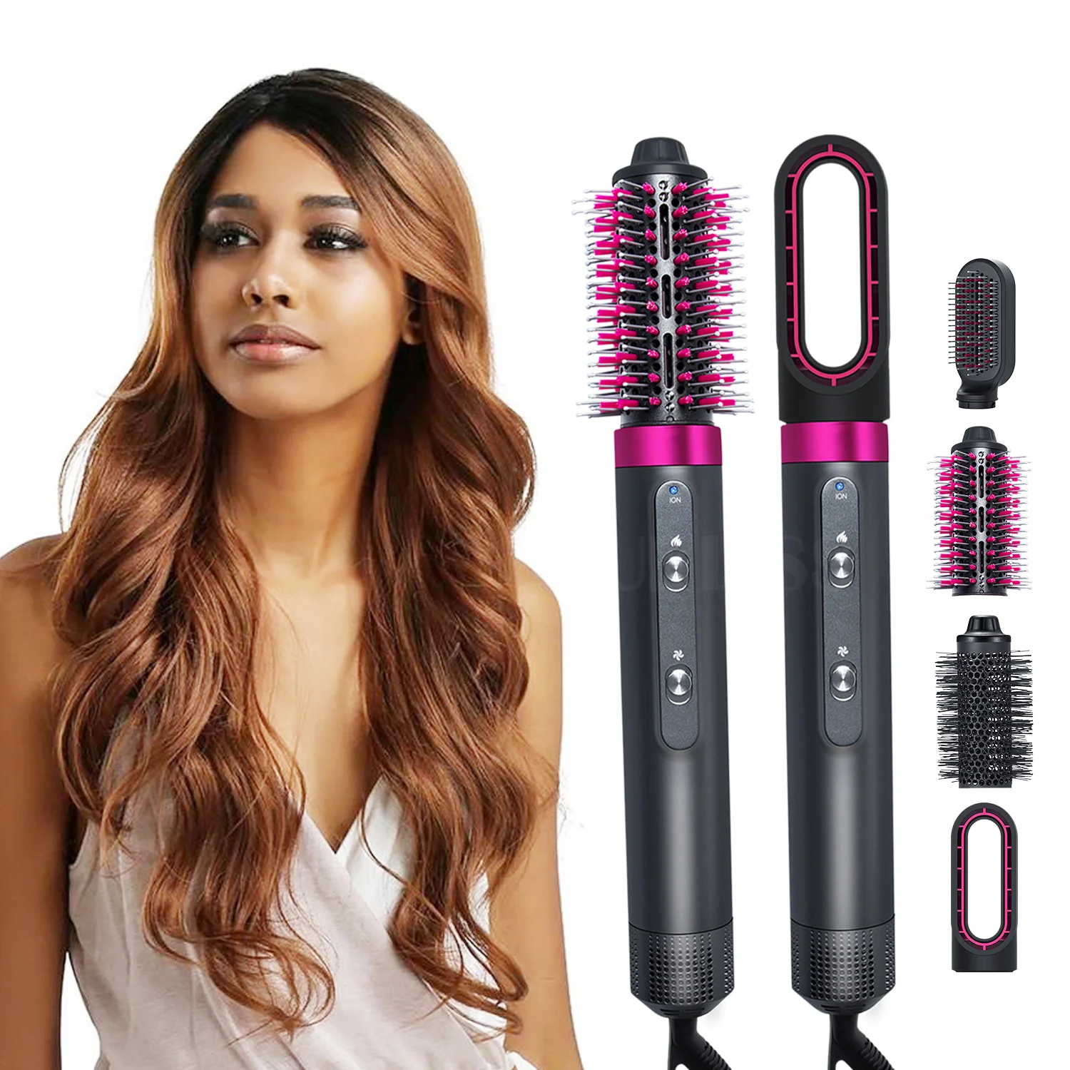 2022 New Dropshipping hair curler brush luxury hair dryer and volumizer straightening electric hot curling volume shape styler