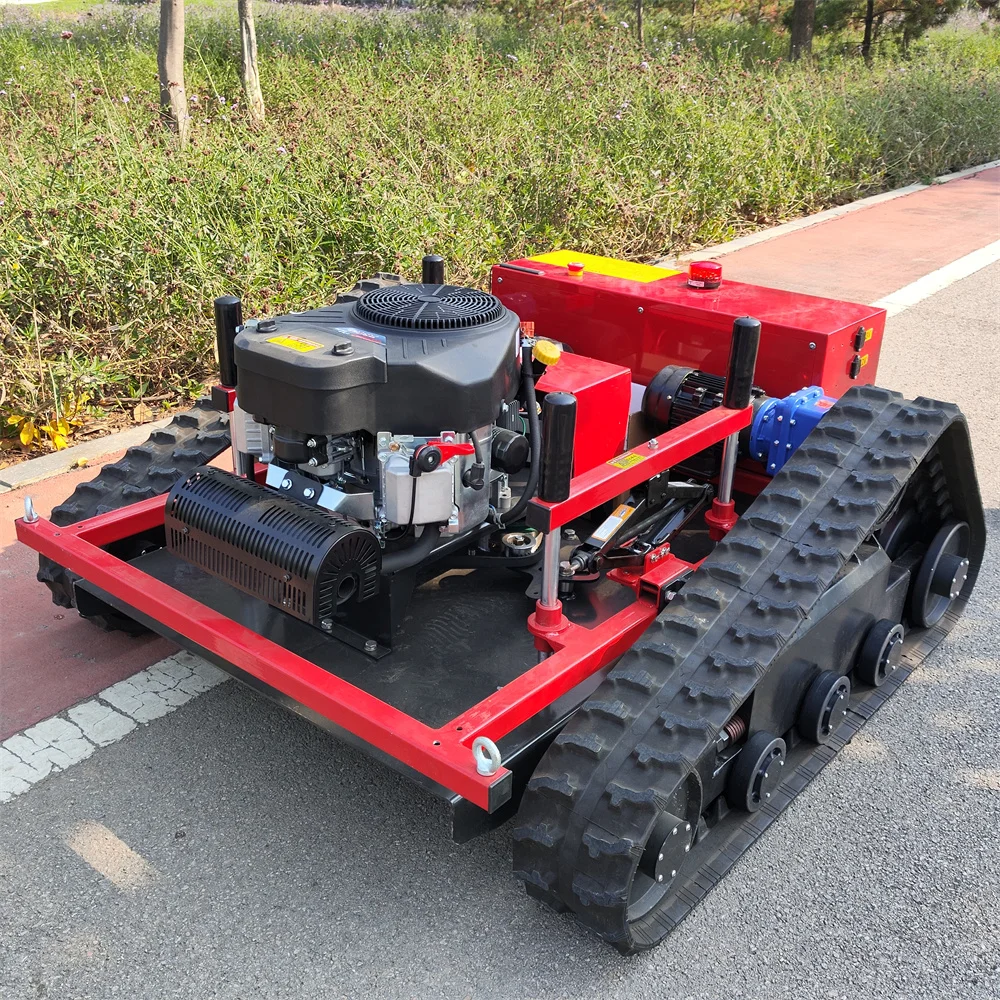 850mm cutting width crawler grass cutting machine Agricultural Robotic Gasoline Sharp Blade Crawler Wireless Robot Mower