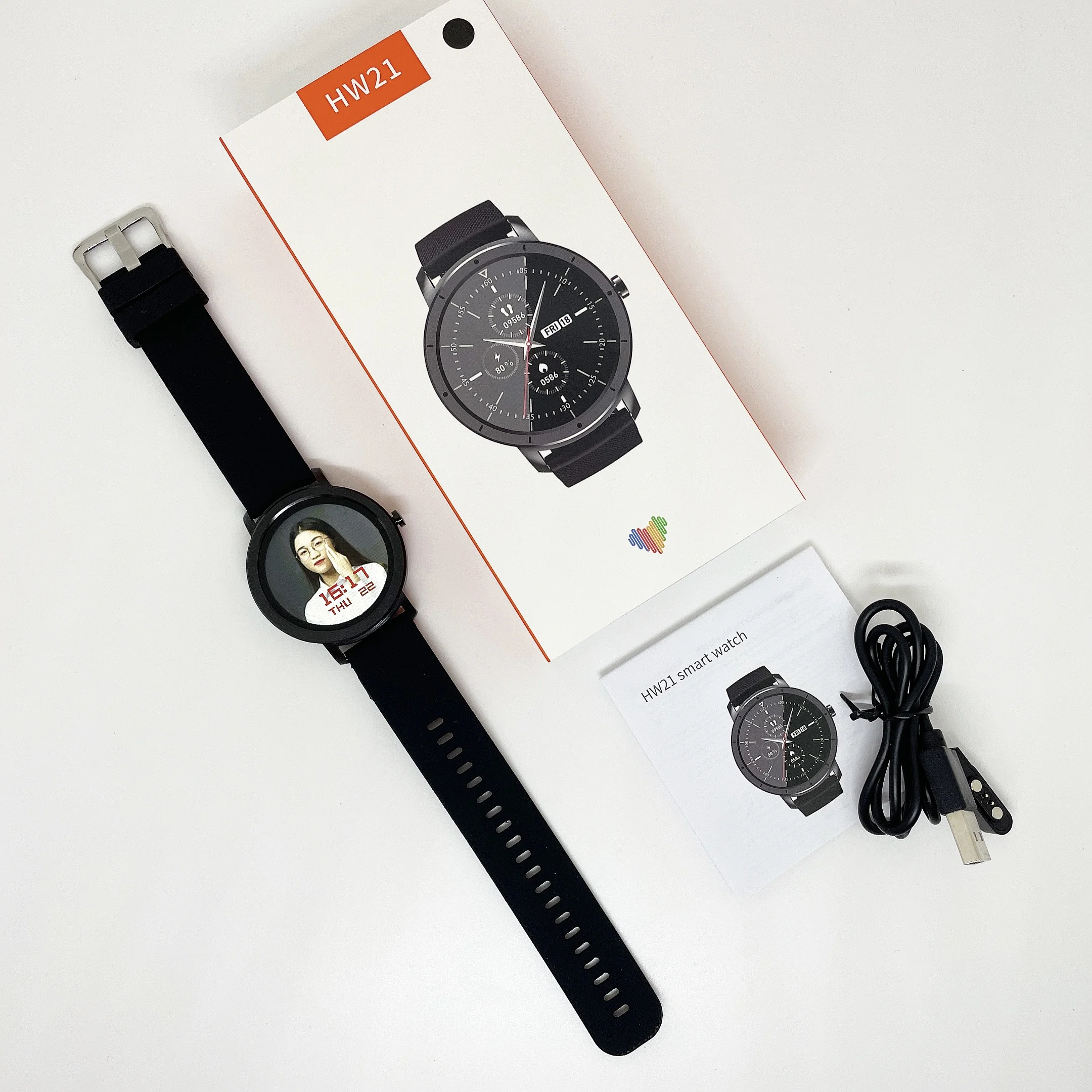 Фитнес-трекер HW21 с большим аккумулятором, Смарт-часы с пульсометром для мужчин и женщин, спортивные часы для Android и IOS