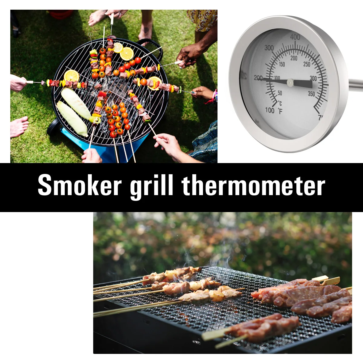 Stainless steel oven grill bimetal thermometer with screw home kitchen cooking thermometer baking oven thermometer