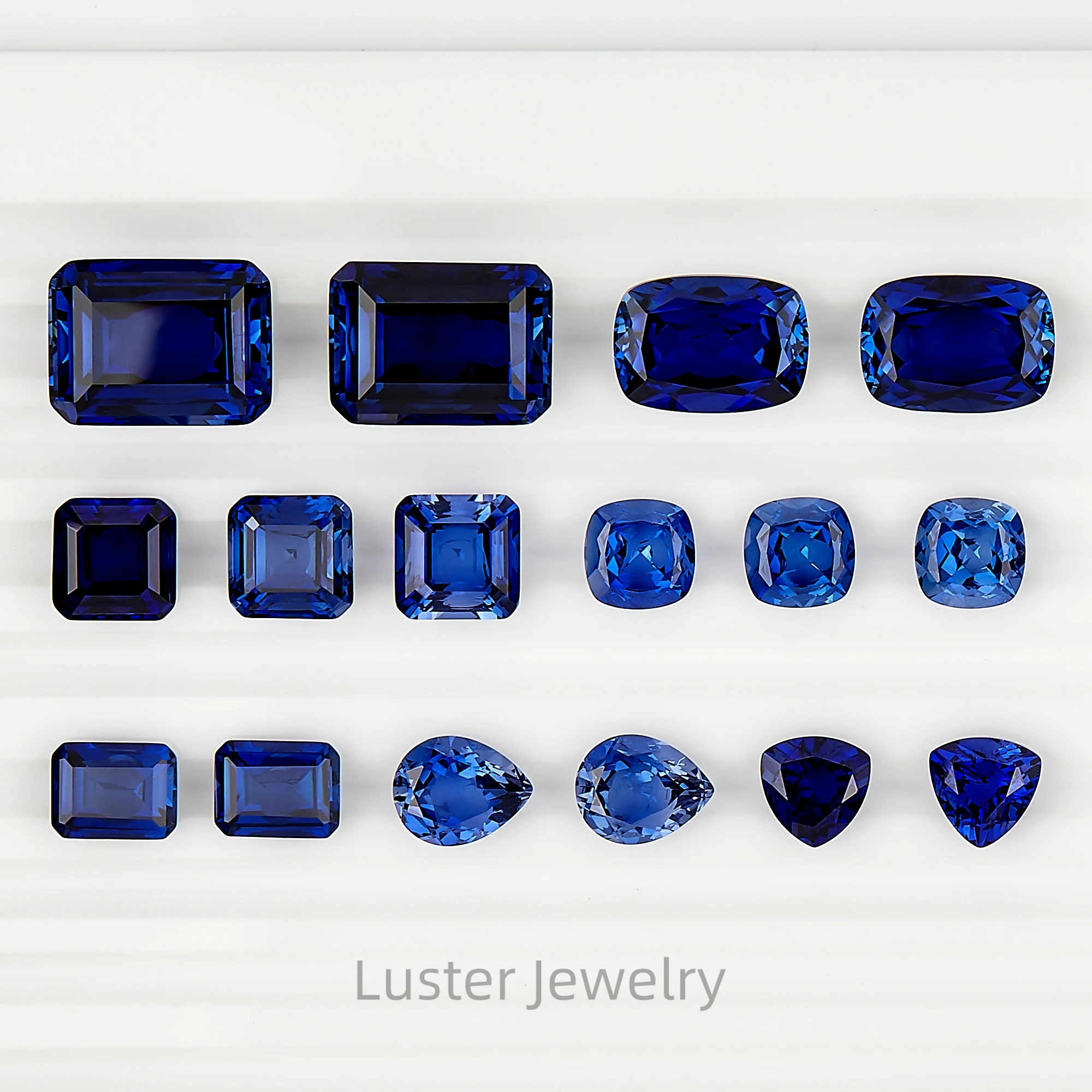 Luster Attractive Large Stock High Quality Royal Blue Lab Grown Stones Mix Shape Lab Created Sapphire Loose Stone