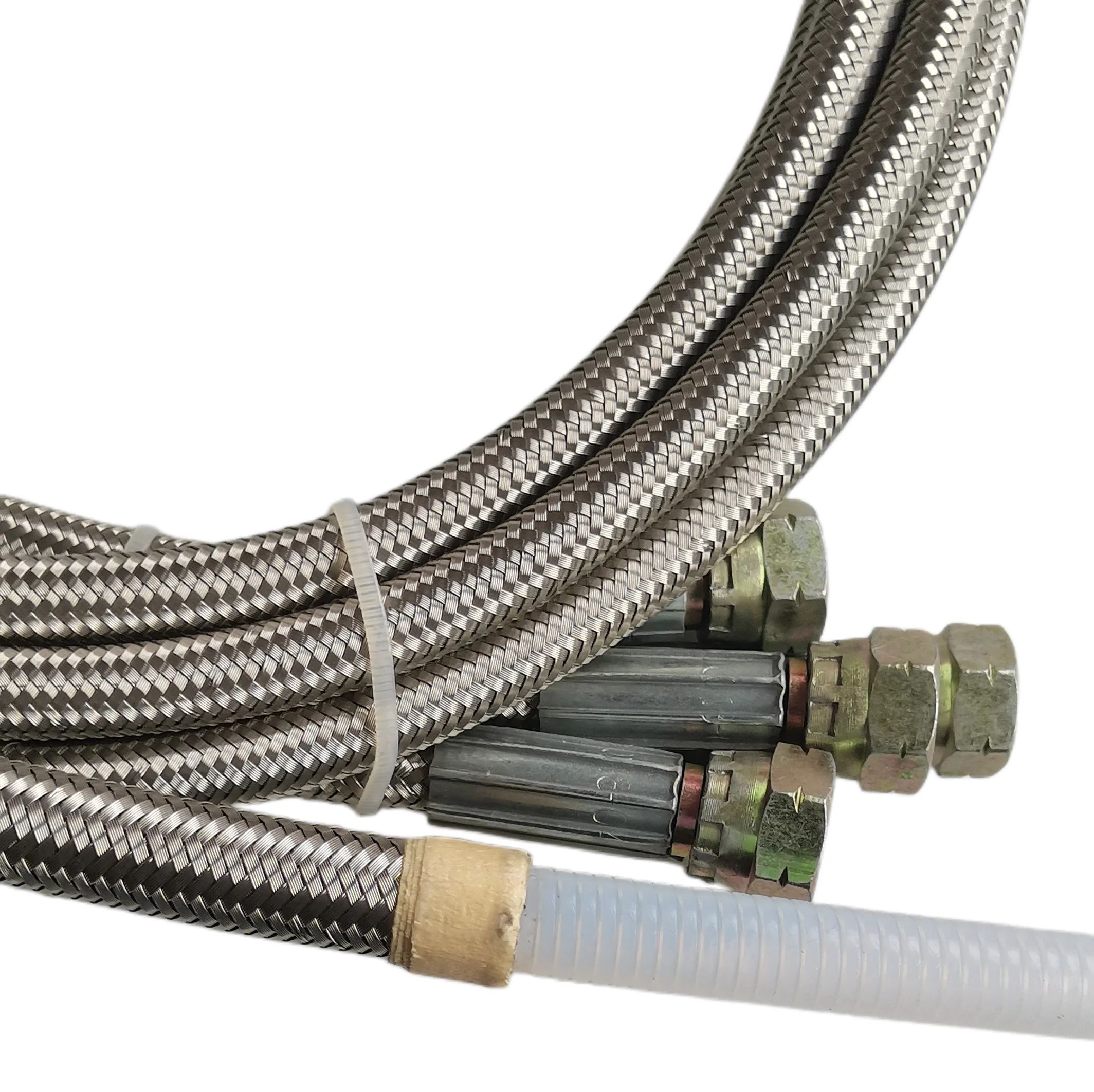 Good Quality PTFE Corrugated Pipe Water Hose PTFE Hose Covered Stainless Steel Braided Sleeve