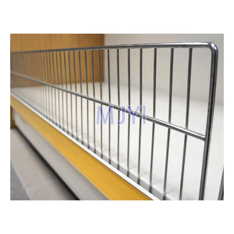 Competitive Price Supermarket Gondola Wire Shelf Front Fence With Chrome Finish