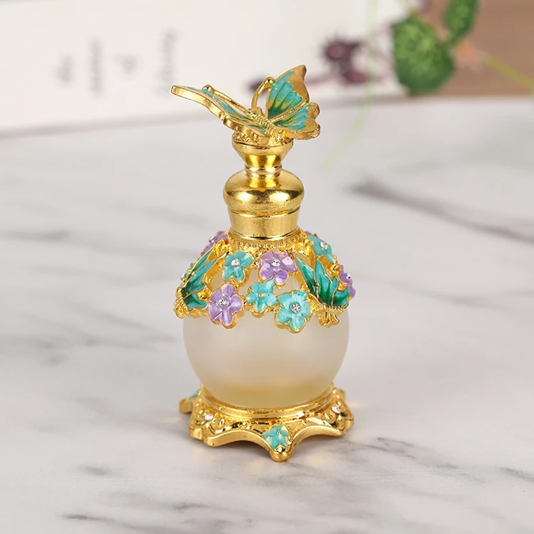 Butterfly Pattern Luxury Perfume Bottles Customized 15ml Arabic Oil Egyptian Perfume Bottles Wholesale