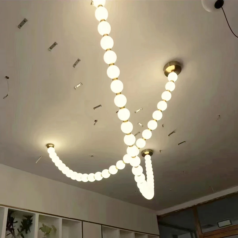 Nordic postmodern glass ball metal LED simple round lamp laparas colgante for living room bedroom