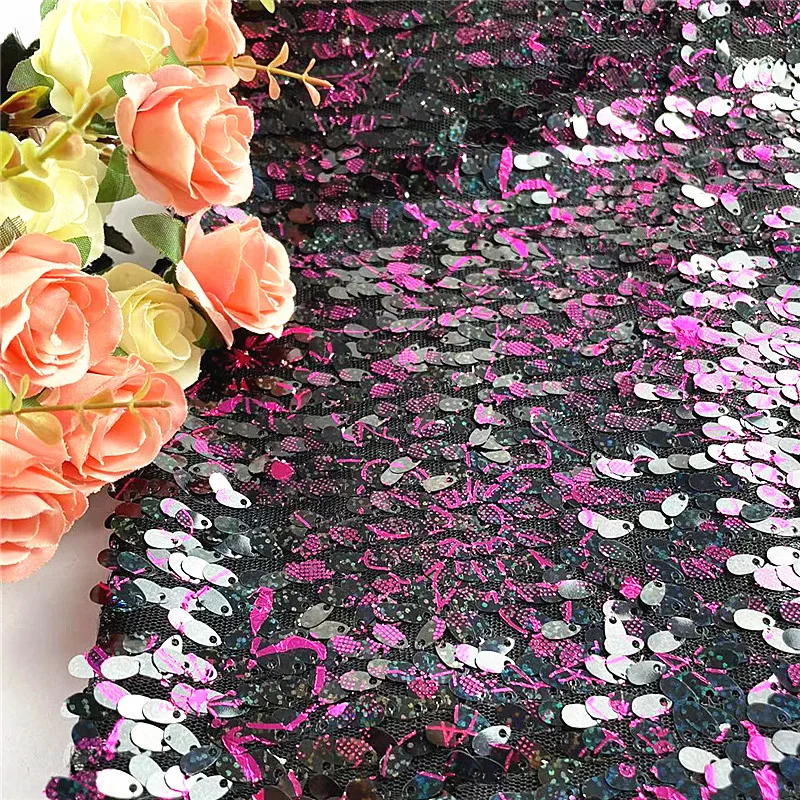 Special Encrypted Sequins And Foil Printed Fabric Wedding Sequins Costume Dance wear Party Stage Fabric Hot Sale