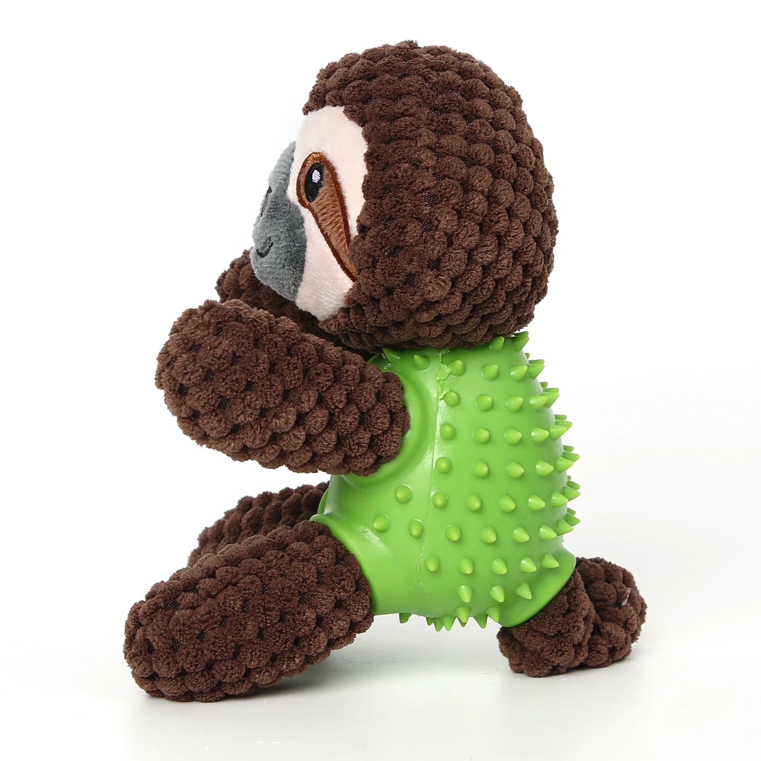 Factory Directly Sell Stuffed Sloth shape Toy Chewers Plush rubber Toys For Dogs, treat dispenser chew toy