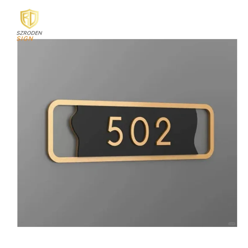 Stainless Steel Metal Address Plate Custom Modern House Numbers Address Door Number Plates