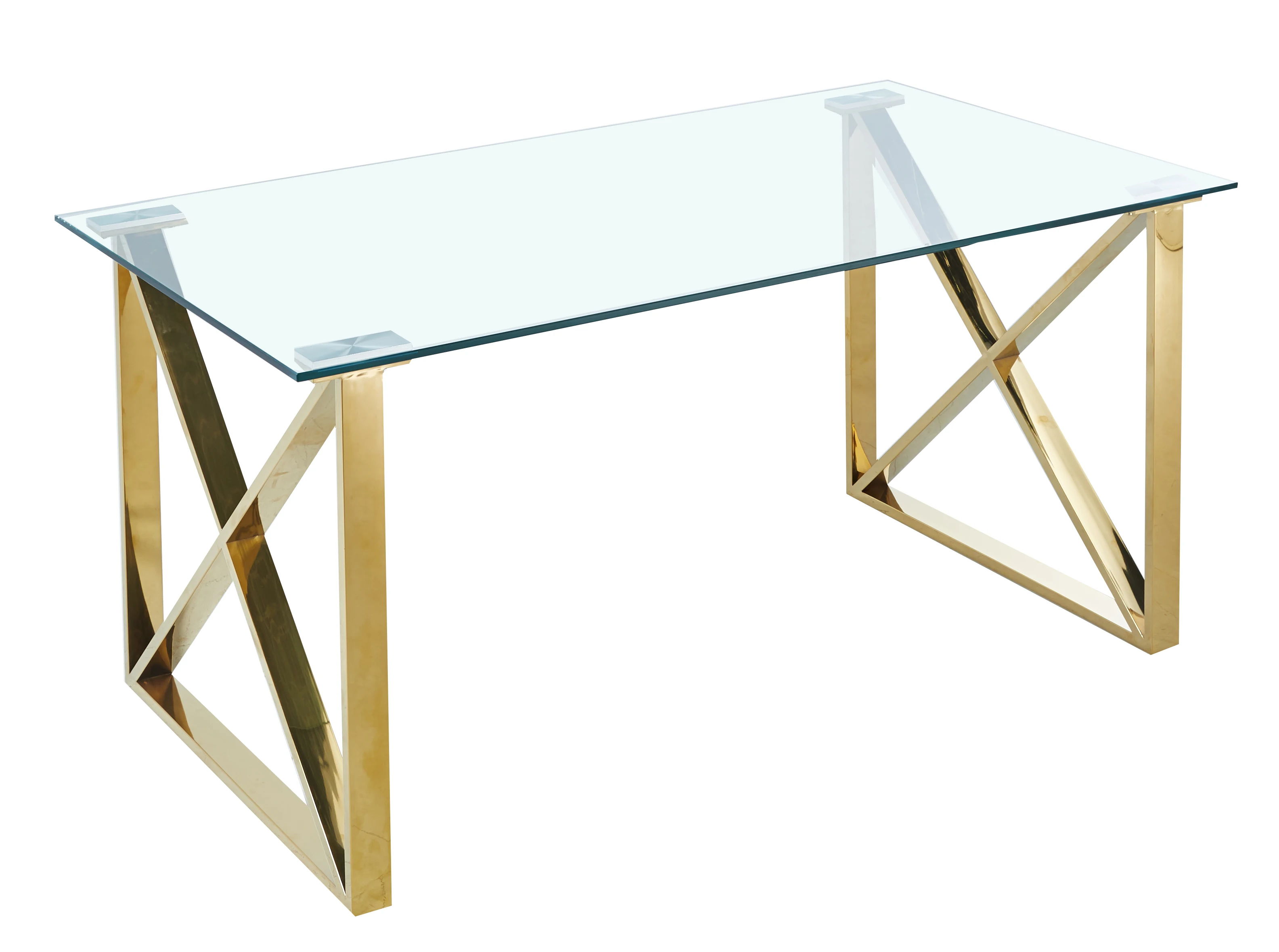 2024 European Italian luxury Stainless Steel glass dining table for dining room furniture 1+4 And 1+6 dining sets