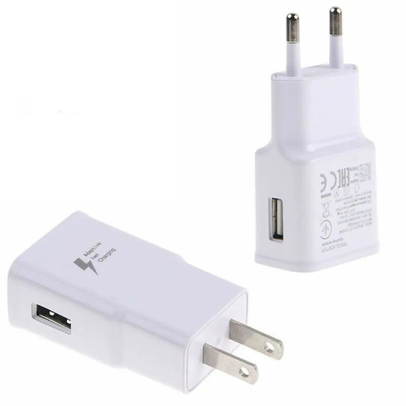 High quality 5V 2A US/EU Plug Adaptive Fast Charging Travel adapter Wall Fast Charger for samsung galaxy s8 s7 s9 no packing box