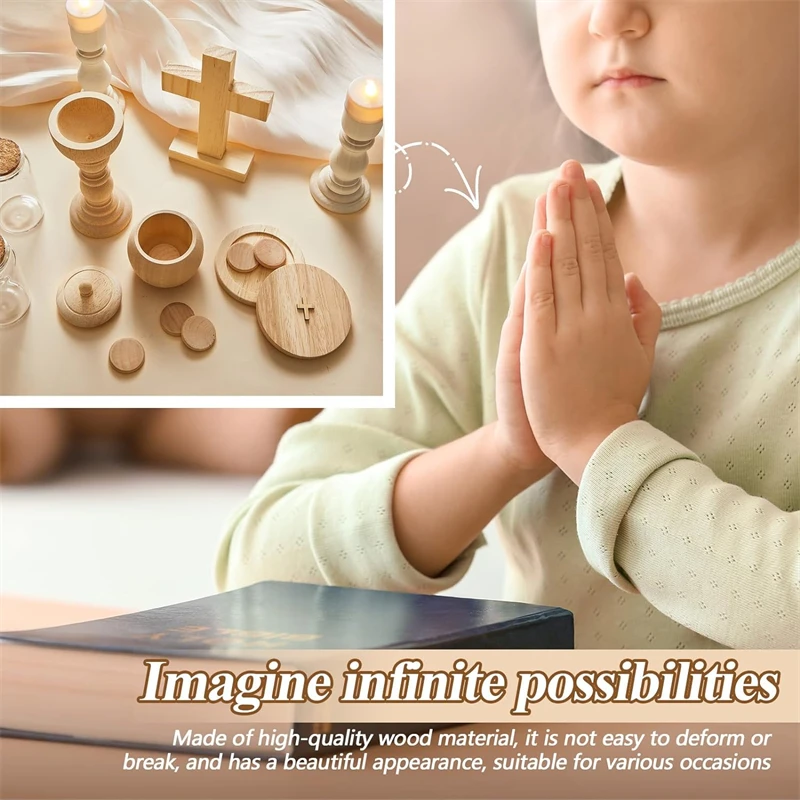 Catholic Gifts for Kids Mass Kit Wooden Mass Play Set Kids Catholic Baptism Gifts Birthday Gift Candle Holder