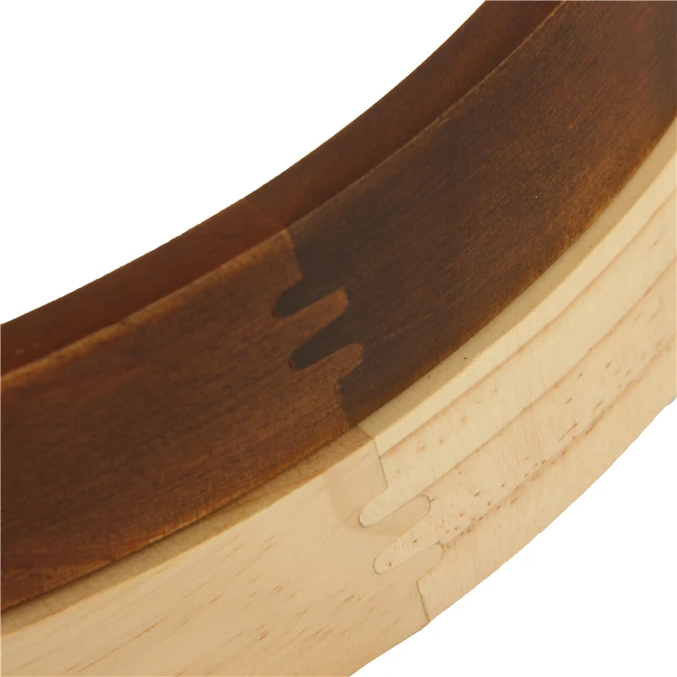 Pine wood made round shape custom size wooden frame for clock parts