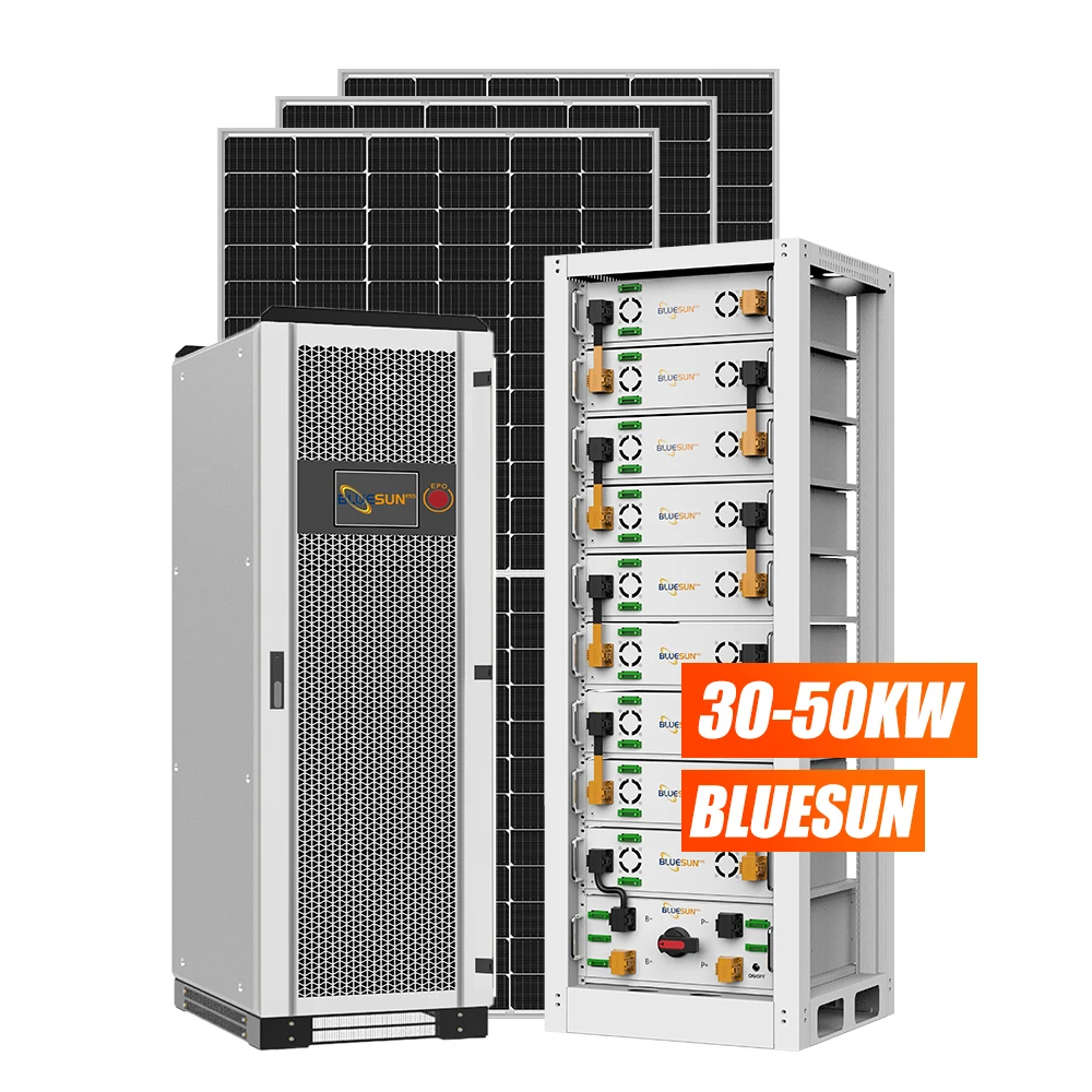 BLUESUN Europe stock 30kw 40kw 50kw solar and battery storage system lifepo4 lithium ion battery energy systems