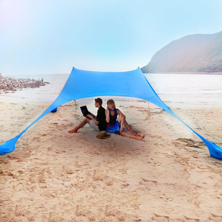 
Beach Camping Tent Foldable Elasticity Outdoor Sun Shelter Shade Camping Anti-UV Comfortable Garden Home Tent Blue 