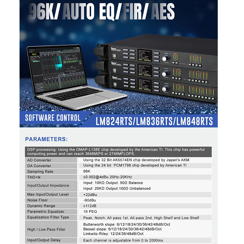 LD448 профессиональная звуковая система DJ 4x8 DSP динамик процессор с цифровой системой управления аудио кроссовер