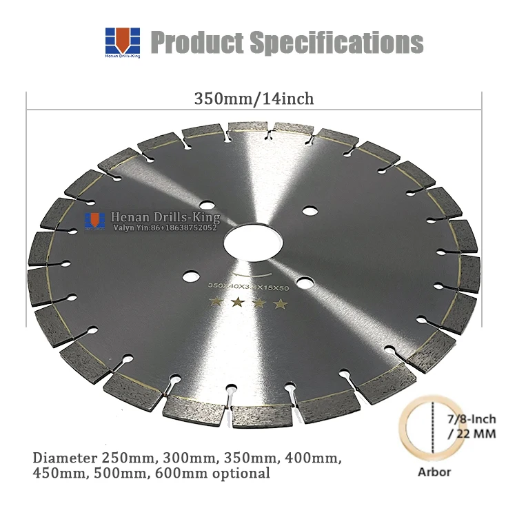 12 Inch 14 Inch Laser-Welded Dry Wet Masonry Concrete Blade Cutting Disc Diamond Saw Blades for Granite Marble Brick
