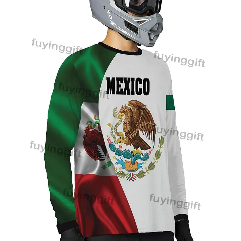 Custom Logo Full Printing Mexican Racing Jersey Motocross Shirts Off Road Quick Dry Mesh Men Motorcycle Jersey