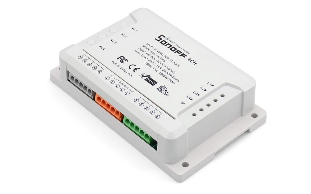 China Wholesale Sonoff 4CH R2 Smart Switch 4 independently Channel WiFi Remote Time Switch,Compatible with Alexa,& Google Home