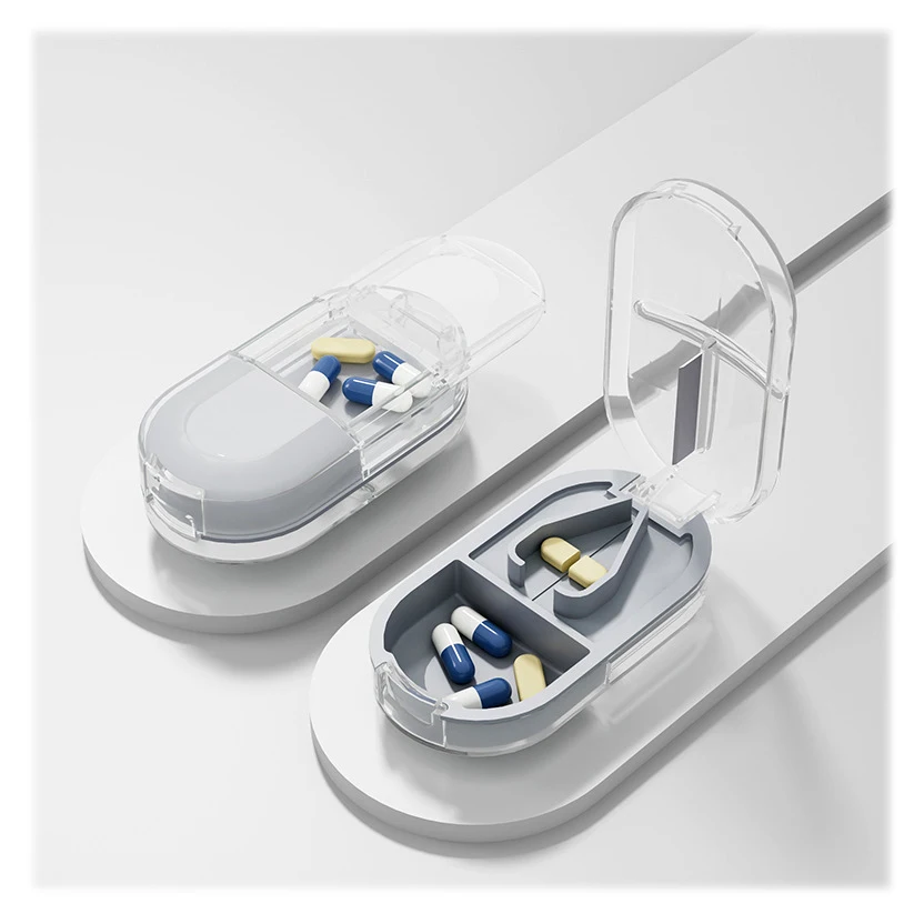 pill cutter and storage box colorful custom plastic cutter pill box