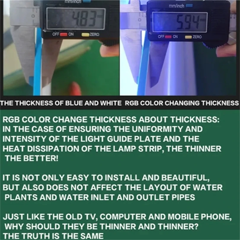 LED aquarium backlight RGB color acrylic aquarium app control acrylic fish tank light