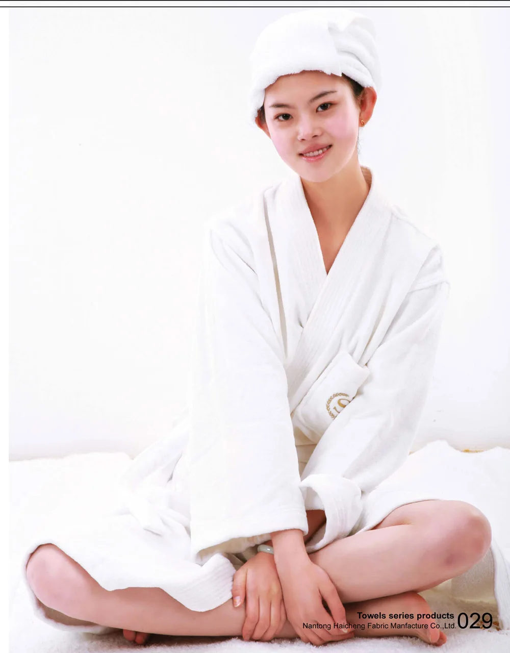 cotton soft lightweight sweat-absorbent high quality solid color home bathrobe