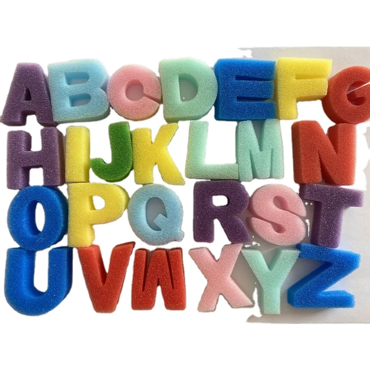 Cheap price soft brush colorful sponge letter shape set embossed seal stamp