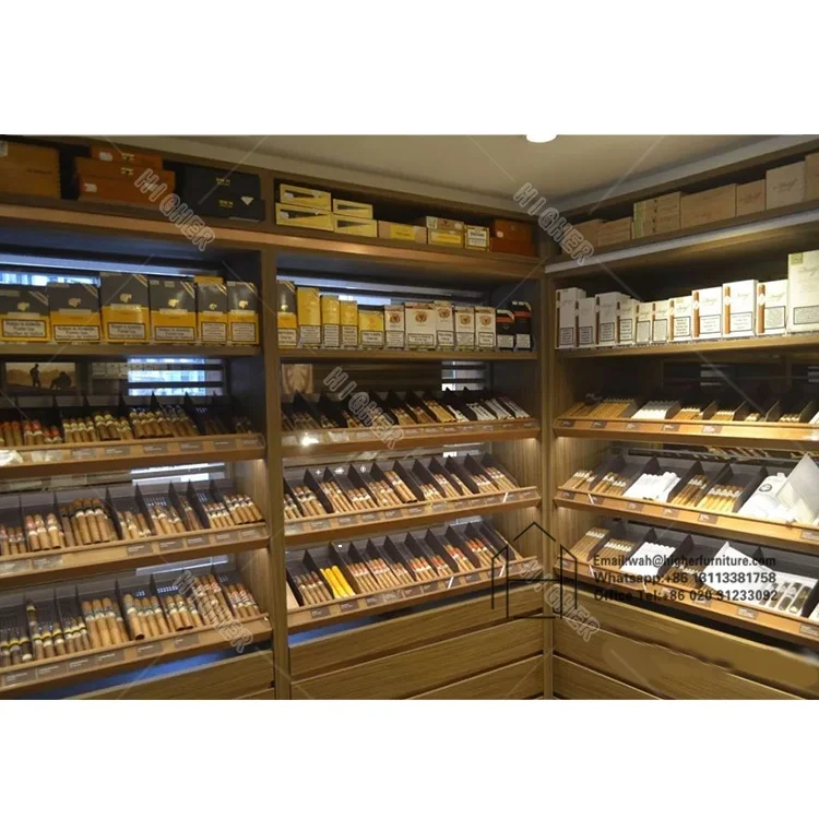 High quality wooden cigar room display furniture walk in humidor cigar cabinet