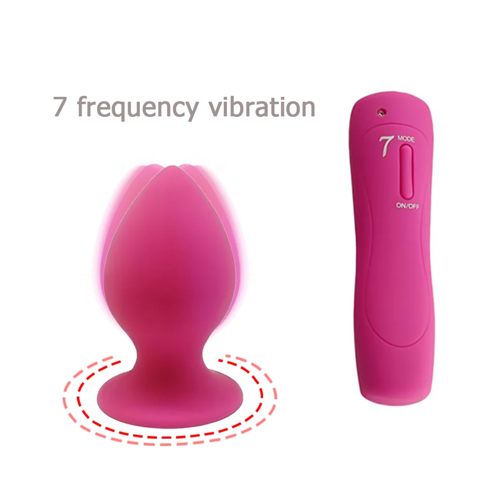 
Strong Sucker Waterproof Medical Silicone 7 Vibration Modes Women Men Anal Vibrator 