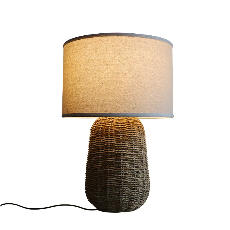 sustainable lamps home decor table durable cheap price rattan bedside lamp
