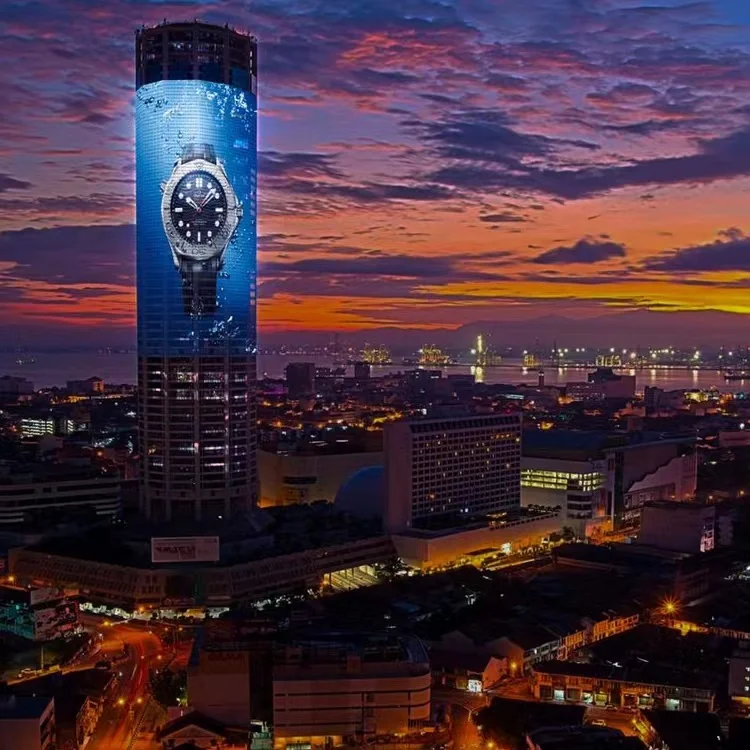 P150  Lightweight Net Flexible Pixel Led Mesh Curtain Display Transparent Led Screen Outdoor Waterproof Grid Screen