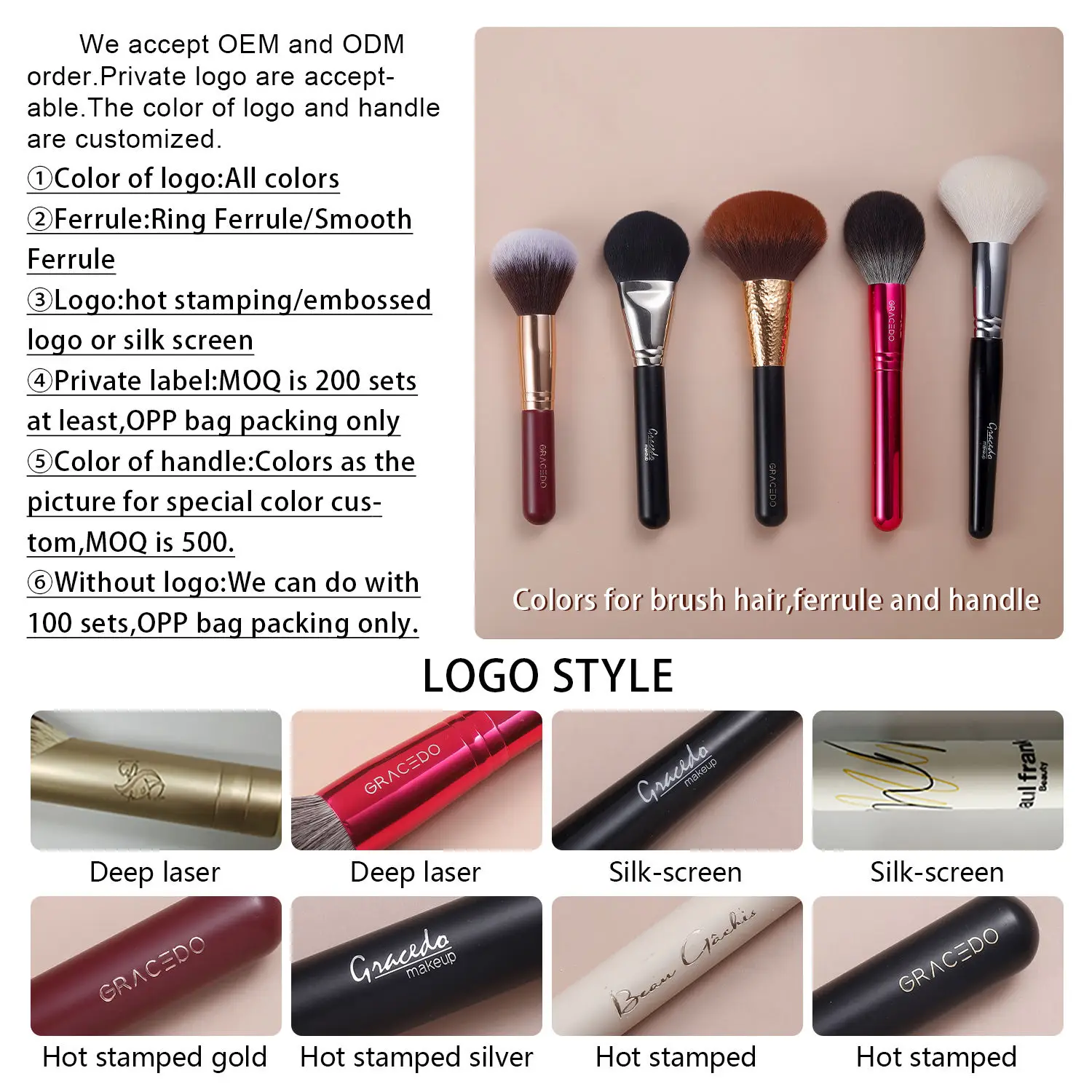 Hot Wholesale Customized Private Label Professional Foundation Makeup Brushes Tool 7pcs 10pcs 15pcs Red Vegan Makeup Brush Set