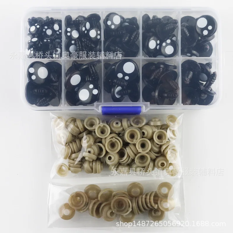 100pcs Toy accessories Plastic eyes flash doll eyes  Oval black eyes