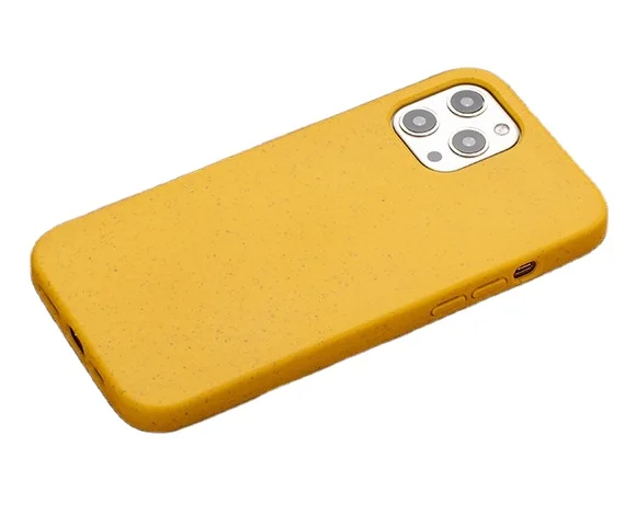 Популярный переработанный чехол для телефона из натуральной пшеничной соломы, биоразлагаемый чехол для телефона из ТПУ для iPhone