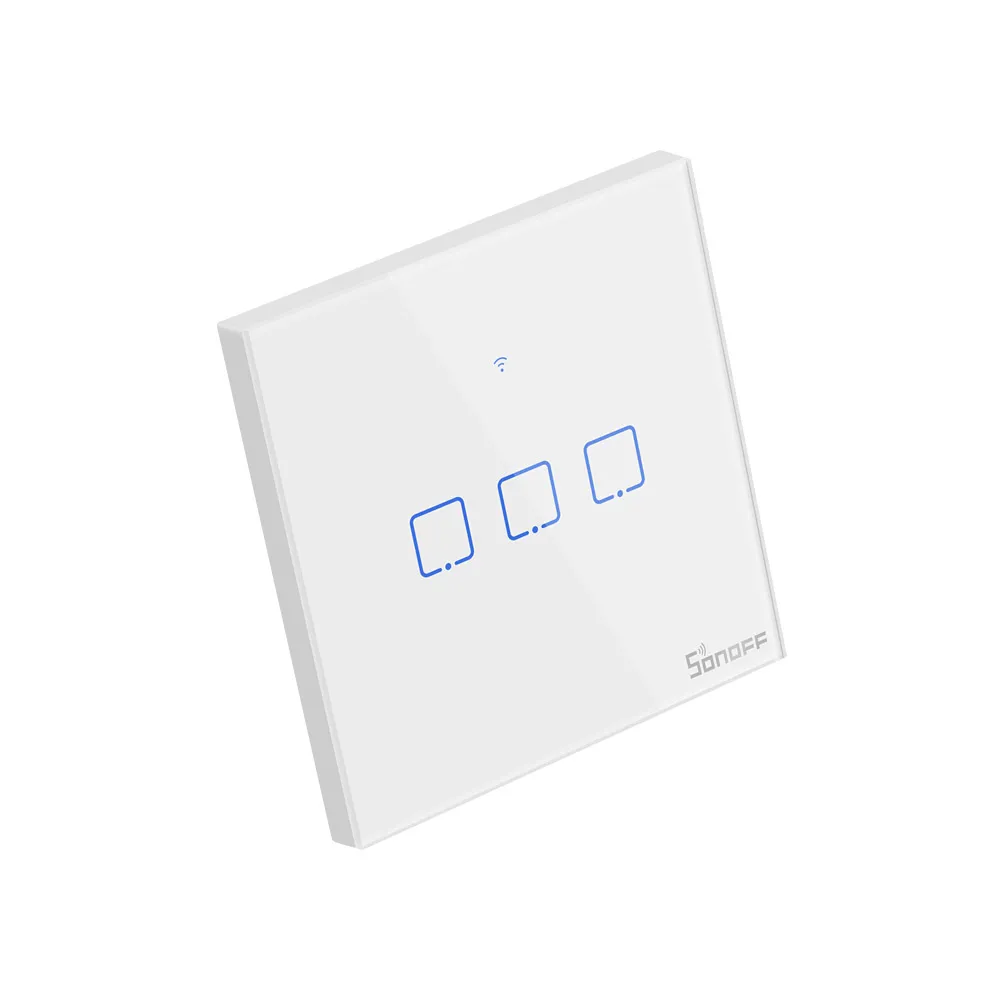  Интеллектуальный выключатель света SONOFF T1UK 3C TX Wi-Fi настенный 3 популярные Gang RF приложение голосовое сенсорное управление автоматизации 