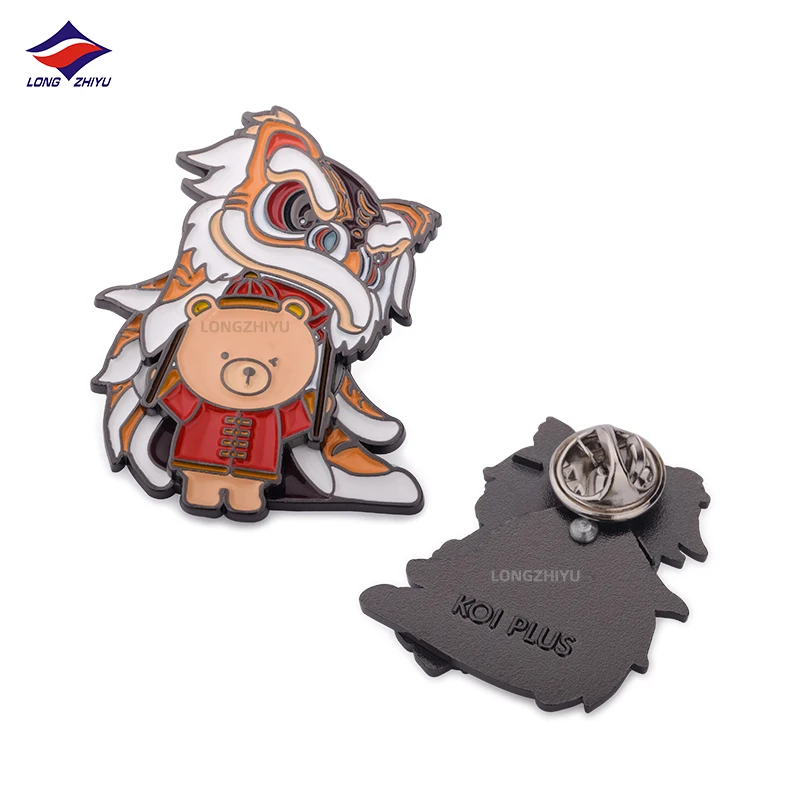 Longzhiyu metal logo pin badge maker custom funny smiley badge pins personalized cute cartoon character pins