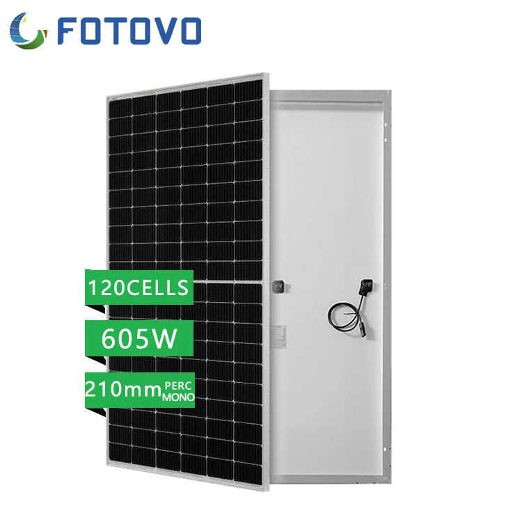 FOTOVO Multi busbar technology 605w solar panel half-cut cell Mono-facial single glass Mono-crystalline solar panels