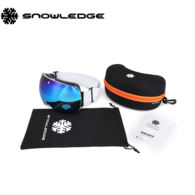 Snowledge 166C jet ski goggles water proof best quality factory wholesale ski goggles plain ski glasses