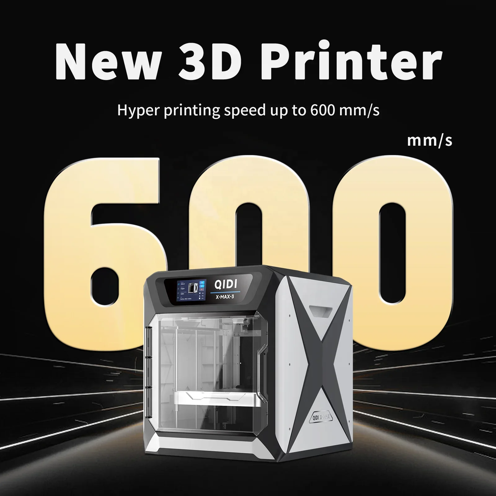 QIDI TECH Ready To Ship X-MAX 3 High Speed Max 600mm/s WIFI Print Large Size 325*325*325mm Industrial Desktop FDM 3D Printer