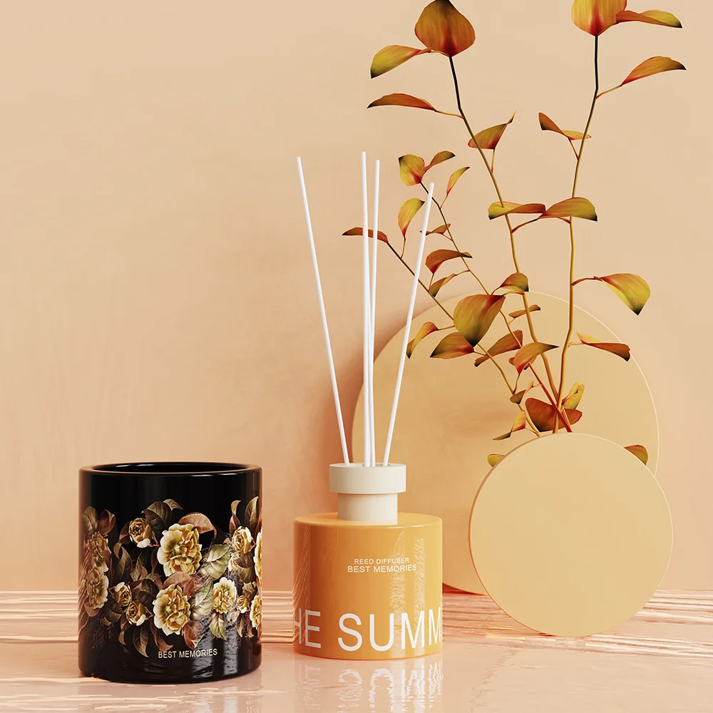 Matt color white glassFlower Reed oil jar Home Decor and Office diffuse bottle
