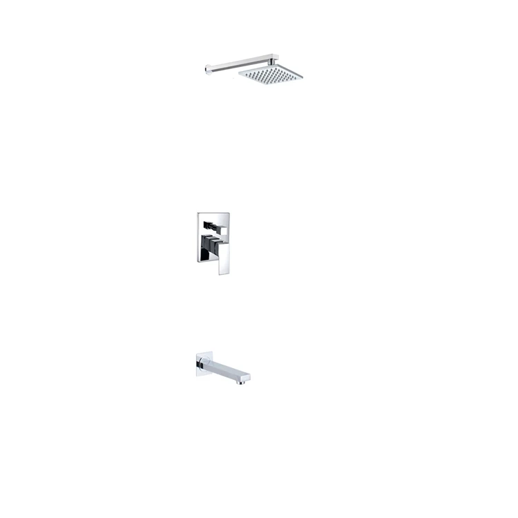 Brass Hot Cold Thermostatic Concealed Shower Mixer Set with Rainfall Shower Head