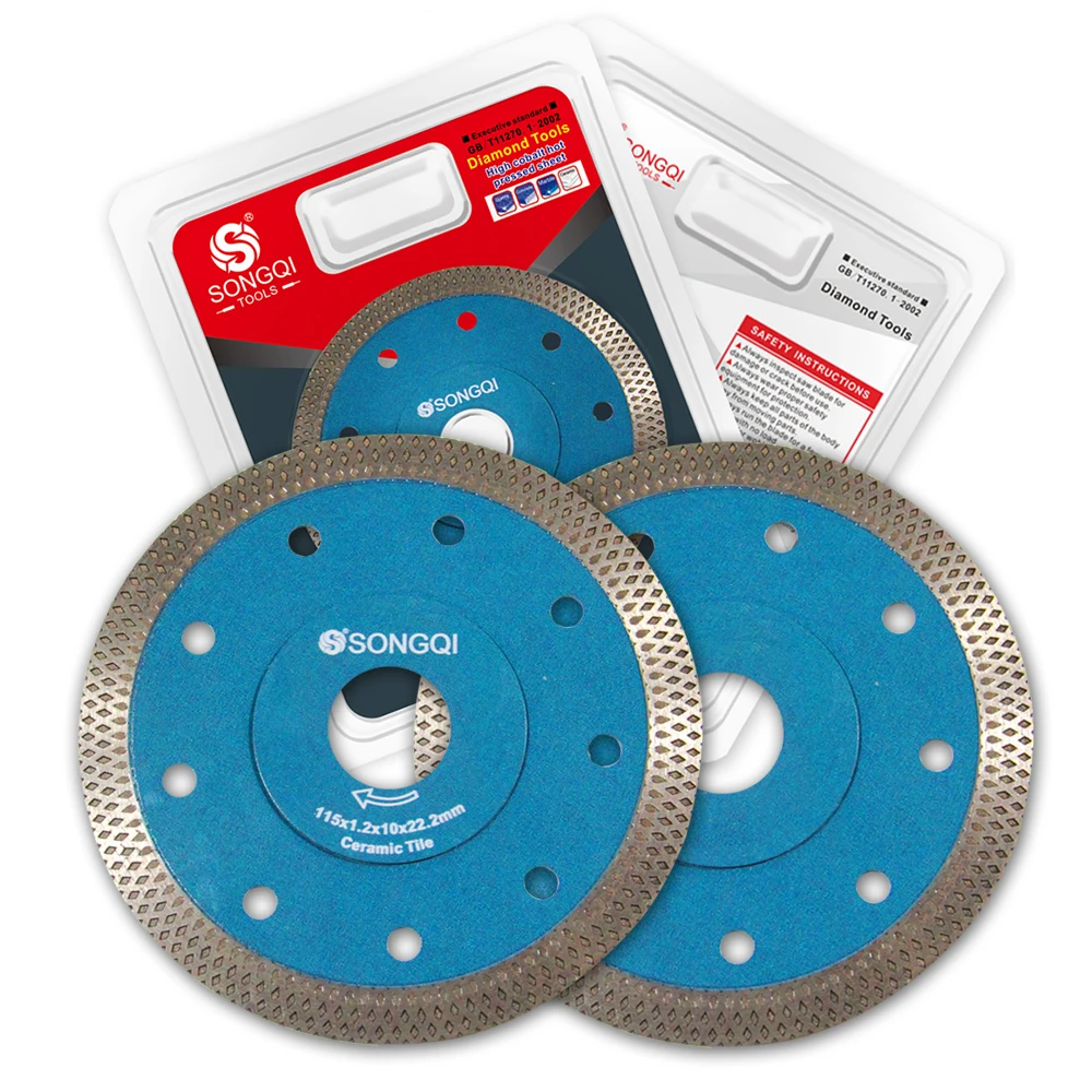SONGQI 4 1/2in Cutting Saw Blade Brazed Diamond Saw Blade Diamond Saw Blade for Ceramic Tile Cutting