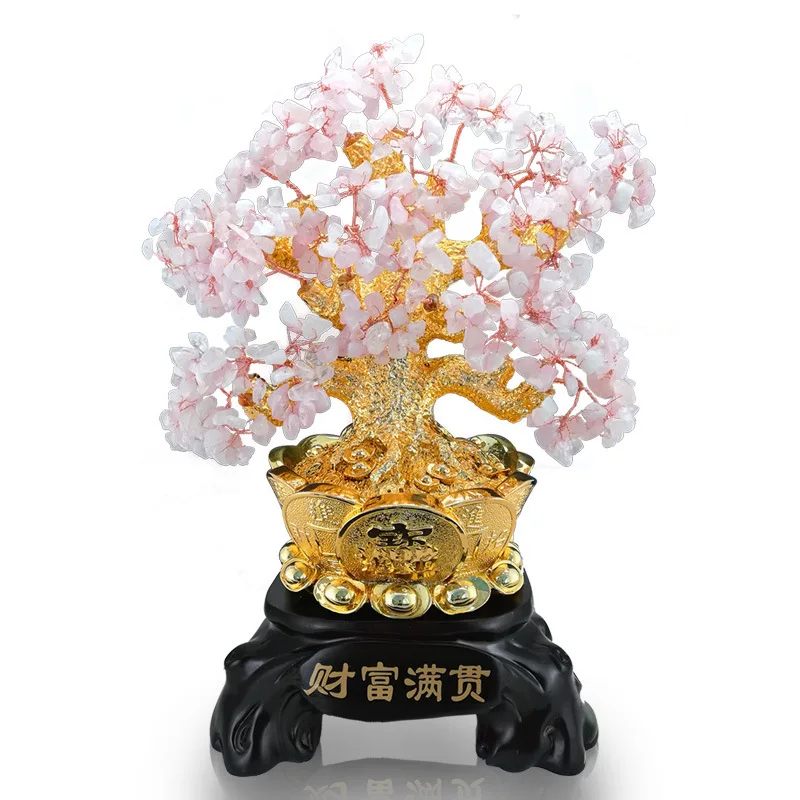 2022 Chinese Traditional Fengshui Home Decoration Luxury Office Tabletop Ornament Wealth Feng Shui Citrine Money Tree