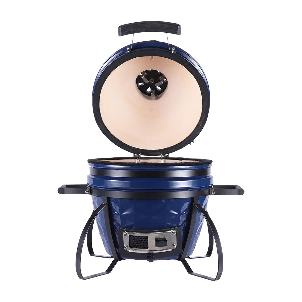 Top Vent China Keramische Komado Ceramic Egg Black Bastard Kamado Grill Outdoor Kitchen Balcony Pig  Portable BBQ Grill Smoker