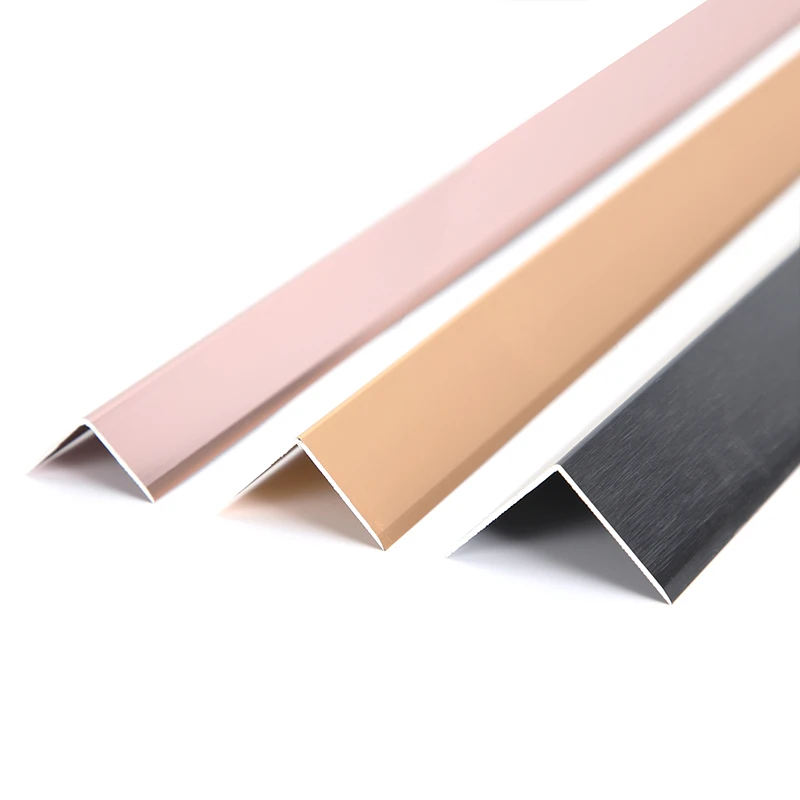 Interior Decoration Building Accessories Anodizing Aluminum Wall Corner Protective Trims Wall Tiles Angle Edge Trim Strips