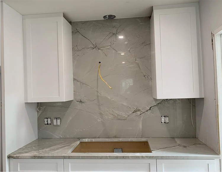 Natural Brazil Mont Blanc White Quartzite for Kitchen Countertops and Backsplash