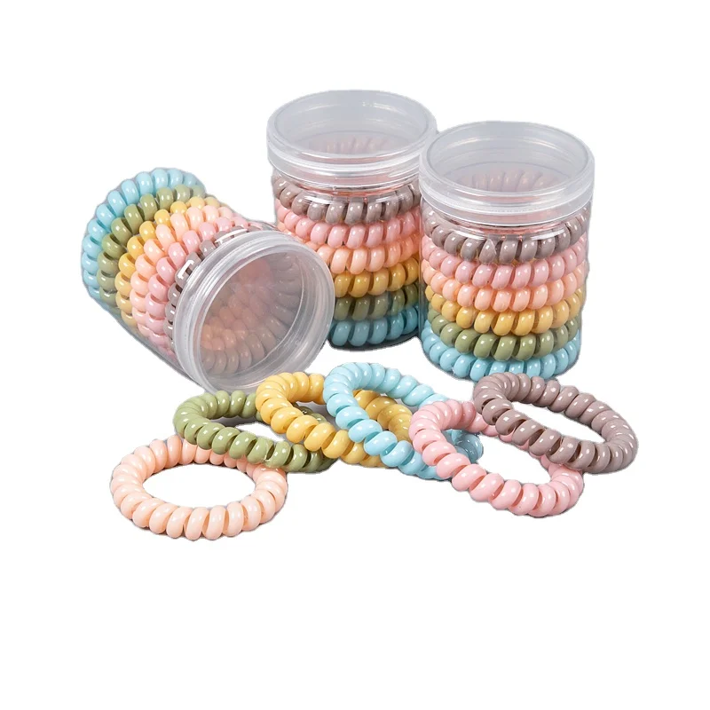 Korean girl hair accessories new ice cream color telephone line hair circle multi-layer light color small fresh hair rope