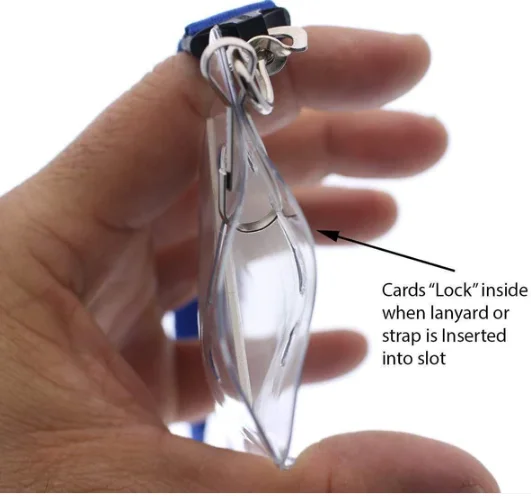 Bestom Clear Flexible Vinyl Vertical Proximity Card Holder ID Card Holder Retractable Key Chain