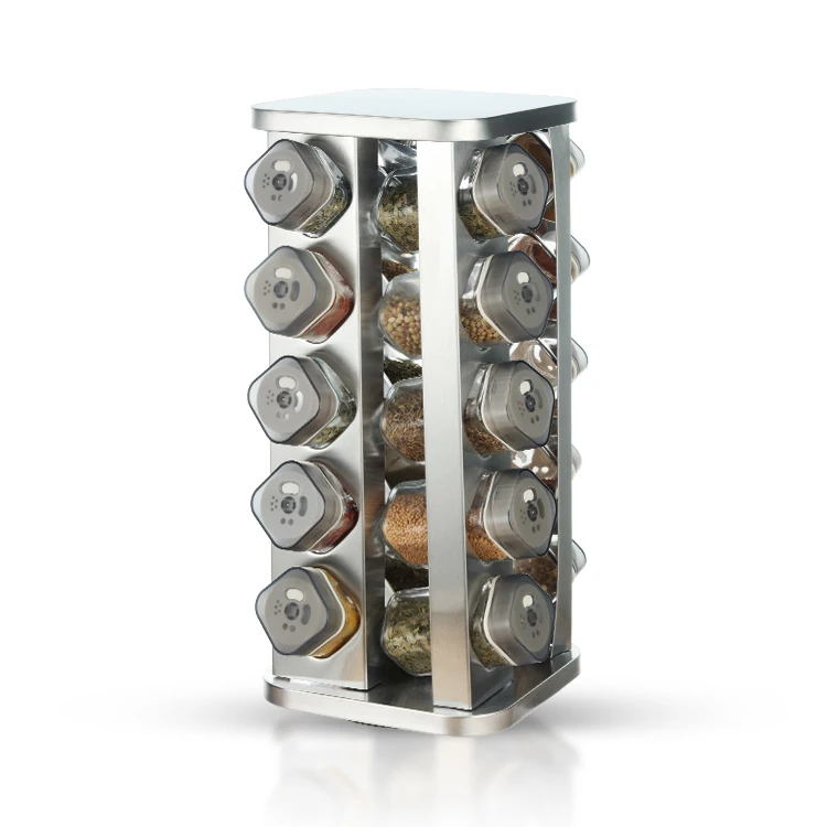 supplies custom countertop lazy susan turntable metal rotatable revolving spice condiment jar storage rack organizer set
